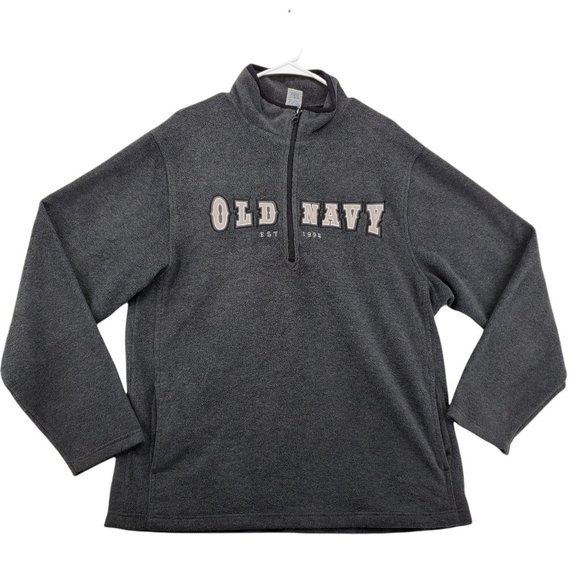 OLD NAVY Sweatshirt Men's Long Sleeve 1/4 Zip Pullover High Neck Gray XL - Picture 1 of 12
